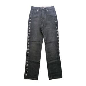 New Tinseltown Black Grommet Jeans Women's Size 5 Straight Leg Fast Shipping